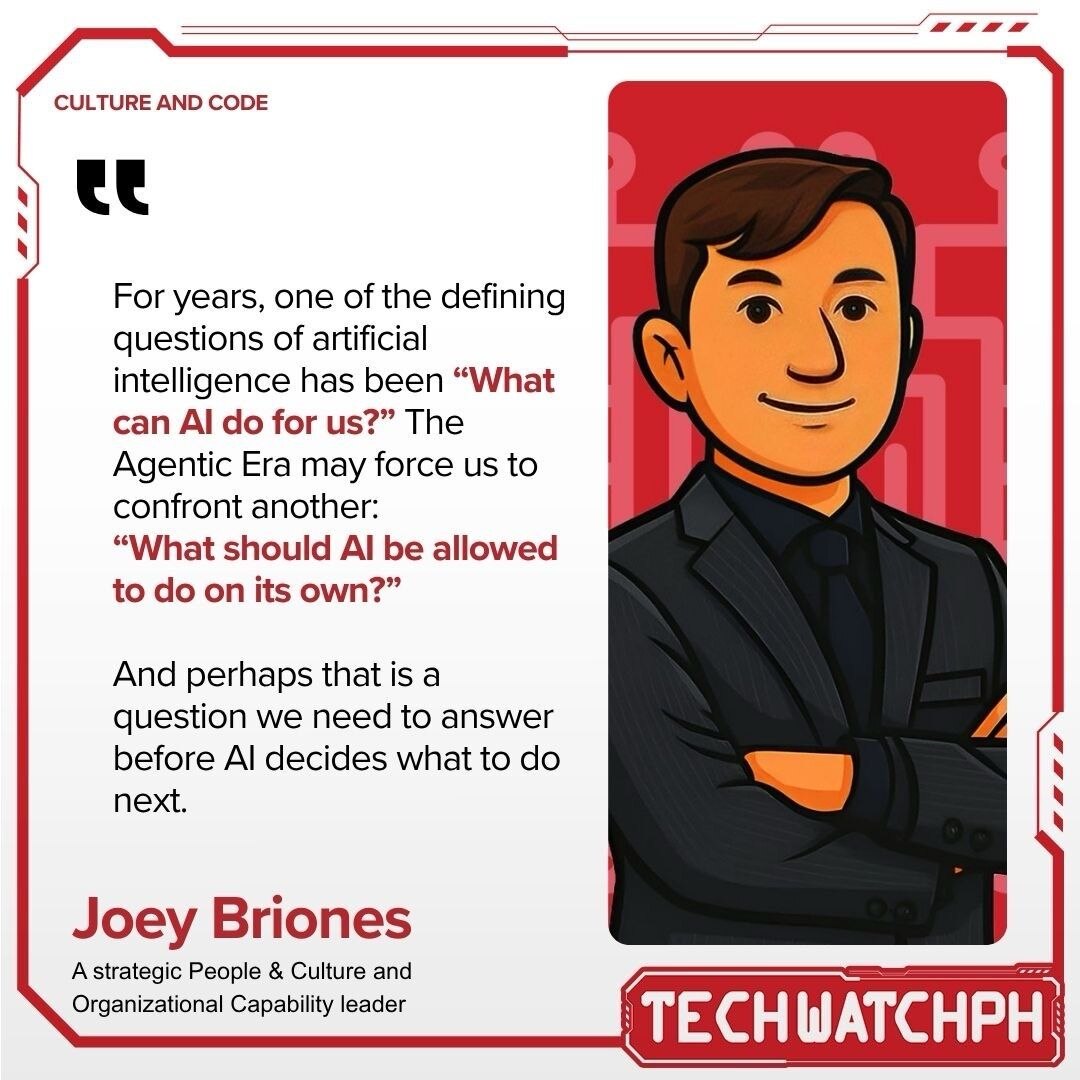 The Agency Threshold quote card featuring Joey Briones, Culture & Code, Tech Watch PH