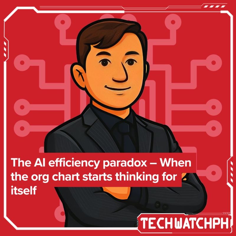 The AI Efficiency Paradox quote card featuring Joey Briones, Culture & Code, Tech Watch PH