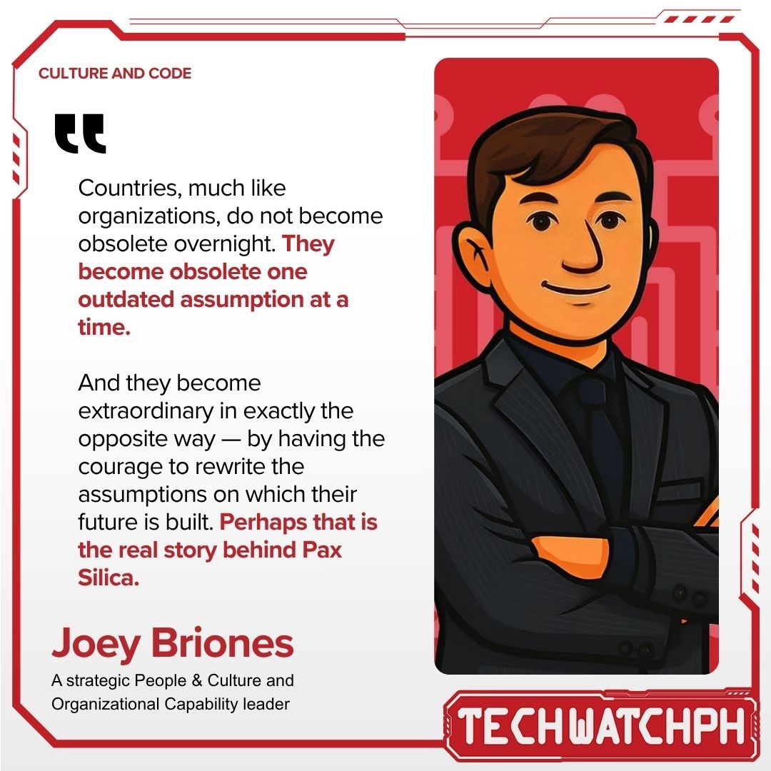 Every Country Needs a New Operating System quote card featuring Joey Briones, Culture & Code, Tech Watch PH