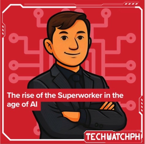 The Rise of the Superworker in the Age of AI quote card featuring Joey Briones, Culture & Code, Tech Watch PH