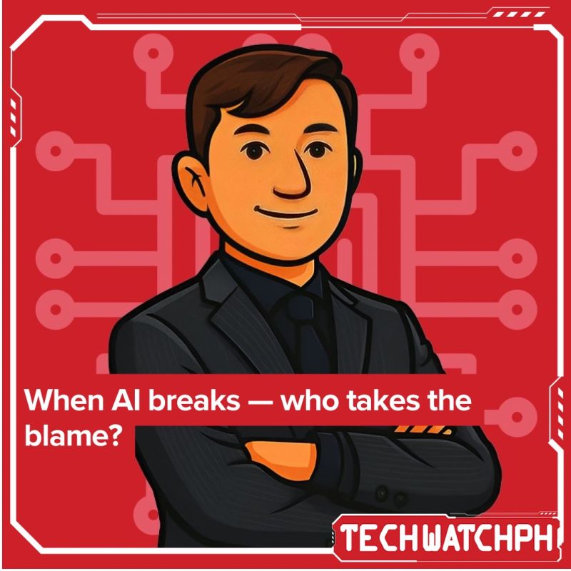 When AI Breaks Who Takes the Blame quote card featuring Joey Briones, Culture & Code, Tech Watch PH